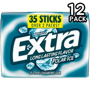 EXTRA Spearmint Sugarfree Gum 엑스트라 폴라아이스 슈가프리 무설탕 껌 35입 12팩