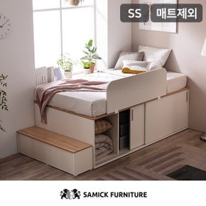 SAMICK 포리 슬라이딩 빅수납 슈퍼싱글 침대프레임(안전가드+계단포함)