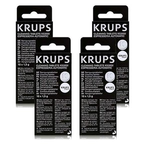 독일 크룹스 테팔 커피머신 청소 세척 클리닝 타블렛 10정 20g 4팩 Krups XS3000