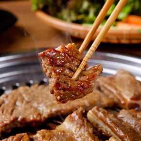 천지푸드 국내산 한돈 수제 양념 돼지갈비 캠핑 숯불 구이 고기 1kg
