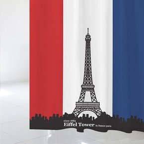 SC354 샤워 커튼 프랑스 국기 파리 에펠탑 S기본 플라스틱고리