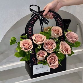 저스트포유 레터링 꽃 포장 케이스 플라워 선물 포장 박스 종이 쇼핑백