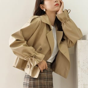 [VY] 여자 FW 숏트렌치 미색 올드머니룩 코트