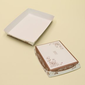 이지포장 사각 트레이 130호 흰색 패턴 종이 1000개 포장 상자 일회용