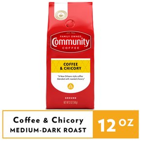 [해외직구] Community  커피  커뮤니티  커피  커피와  치커리  미디엄  로스트  그라운드  커피  340g  백