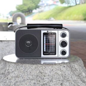 롯데알미늄 야외용 단파 라디오 PINGKY-260 휴대 블랙