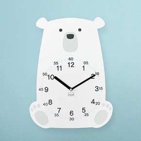 아이들도 읽기쉬운 러블리 북극곰 무소음 벽시계