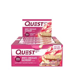 Quest®퀘스트® 퀘스트 바  화이트 초콜릿 라즈베리 (12바)