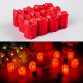 럭셔리LED초(레드)12개입 파티 촛불 장식소품 생일