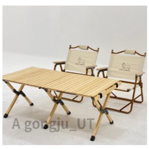 NABI 캠핑 접이식 폴딩 의자 2 + 테이블 ivory 1세트