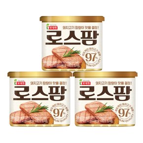롯데햄 로스팜97  340g X 3캔  / 통조림 햄
