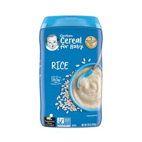 [해외직구] 거버 1단계 아기 시리얼 이유식 라이스 쌀 454g