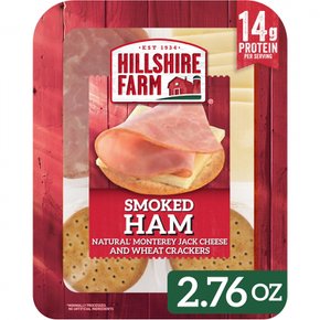 Hillshire Farm힐셔 팜 스낵 키트 스모크 햄, 몬터레이 잭 치즈, 밀 크래커, 2.76온스 팩