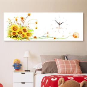 아트박스/꾸밈 iw897-아름다운꽃과함께_옐로우_대형노프레임벽시계