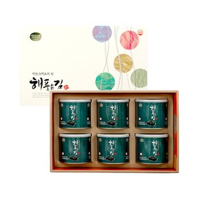해품은김 6캔 선물세트 곱창돌김 캔김 선물세트 / 쇼핑백동봉