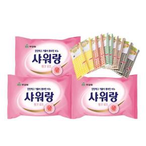 무궁화 샤워랑비누 사은품 샤워용품 핑크3P+샤워타올