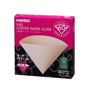 하리오 옐로우 커피필터 1~4인용 여과지 40매 VCF-02
