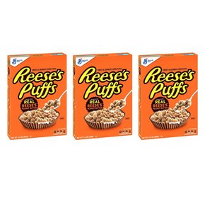 [해외직구]Reeses Puffs Chocolate Peanut Butter Cereal 리세스 퍼프 초콜릿 피넛버터 시리얼 326g 3팩