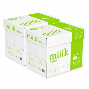 (친환경인증) 밀크 그린 A4용지 80g 2박스(5000매)
