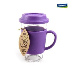 글라스락 주방용품 에코 유리 텀블러 퍼플 380ml 컵 보틀 커피
