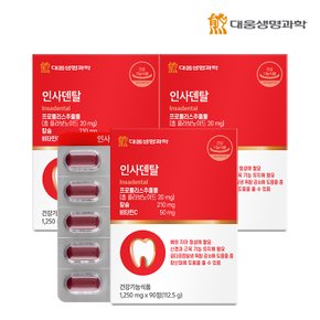 인사덴탈 90정 3박스 (9개월분) / 튼튼한 치아 건강 칼슘 프로폴리스 비타민C 함유