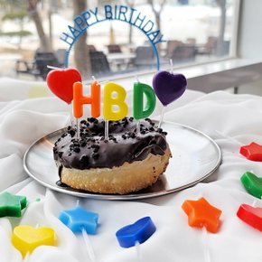 생일초 HBD 파티초 레인보우 케이크초 이벤트 기념일-설렘하우스