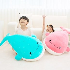 [바디필로우] 대형 모찌쿠션 100cm 아기고래상어(핑크) 인형