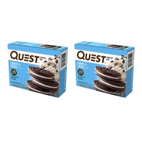 [해외직구]퀘스트뉴트리션 쿠키앤크림 프로틴바 60g 4개입 2팩 Quest Nutrition Protein Bar Cookies n Cream 2.1oz