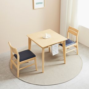 A782 고무나무 원목 2인용 테이블 의자 세트 2colors