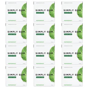 Simply Gum 심플리껌 자일로톨 무설탕 페퍼민트 껌 15입 12팩