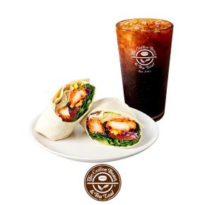 아메리카노 (S) + 케이준 통안심 샐러드 랩