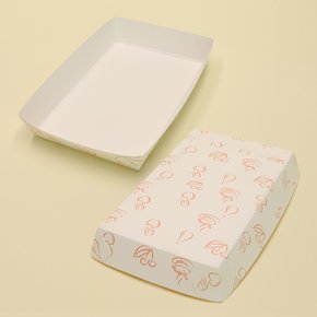 이지포장 사각 트레이 12호 흰색 패턴 종이 1000개 포장 상자 일회용