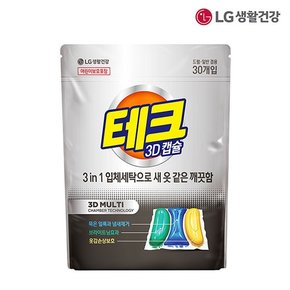 LG생활건강 테크 3D캡슐세제 3챔버 리필 30입1개