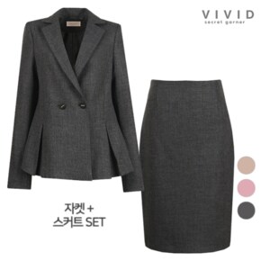 VIVID SET 여성 테일러드 봄가을 정장자켓+스커트 세트