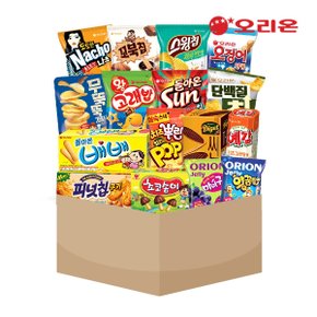 [W] 오리온 오룐상회 이대리팩 16종 과자선물세트 / 사무실 탕비실 단체 간식 선물 박스과자