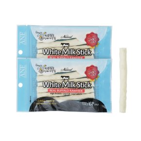 ANF 로하이드 화이트 밀크스틱 White Milk Stick 6p 강아지 천연껌 우유껌 오래 씹는 껌