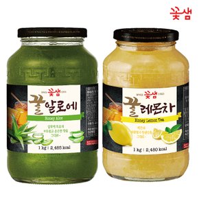 꽃샘 꿀 알로에차 1KG +꿀  레몬차 1KG (과일청)