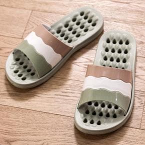 카키 브라운 물빠지는 욕실화 구멍 뚫린 화장실 신발 (S8502161)