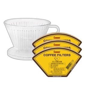 코맥 플라스틱 드리퍼 세트 1(300매) 드리퍼+커피여과지 (D1/FY1*3)