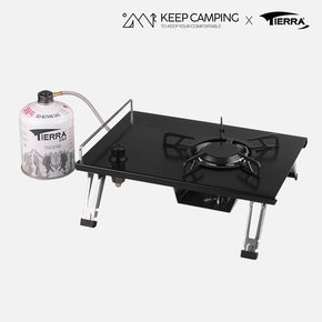 KEEP캠핑X티에라 세라믹 플랫 테이블 버너 플레이트 원터치 고화력 캠핑용 스토브