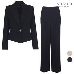 VIVID SET 여성 리라 세미 정장자켓+통팬츠 세트