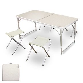 120cm 4P 4 2 출력 제품 야외 테이블 의자 세트 접이식 테이블 알루미늄 테이블