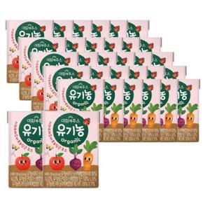 서울우유 아침에주스 유기농 사과&레드비트&당근 120ml 32팩 .