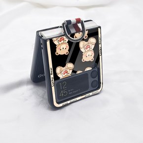 갤럭시 z플립 3 예쁜 아기 곰돌이 핑거링 귀여운 캐릭터 디자인 스킨 지플립 제트플립 하드 범퍼