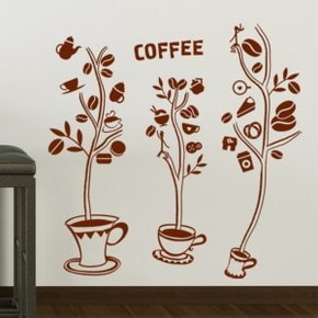 cj144-커피잔나무 그래픽스티커