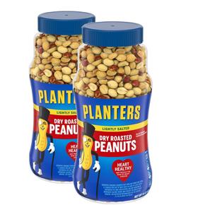 [해외직구] Planters 플랜터스 라이틀리 솔티드 드라이 로스티드 땅콩 453g 2팩