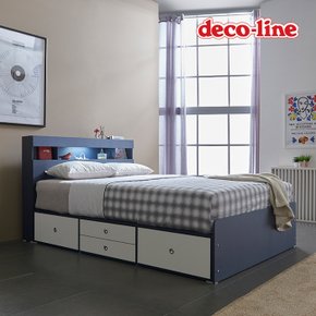 코넬 피카 LED 더블 수납 침대+독립매트 DKN084C