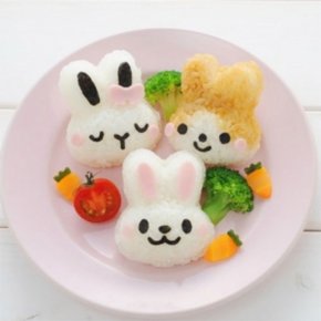 귀여운 토끼 주먹밥 만들기 모양 틀 세트
