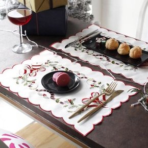 [헤이스테이]크리스마스 식탁인테리어 개인 테이블 식탁 매트 깔개