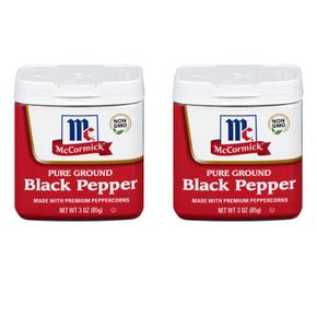 [해외직구] McCormick 맥코믹 퓨어 그라운드 블랙 페퍼 후추 85g 2팩 Pure Ground Black Pepper 3 oz